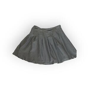 Limited Black And White Silk Satin Lined Pleated Skirt